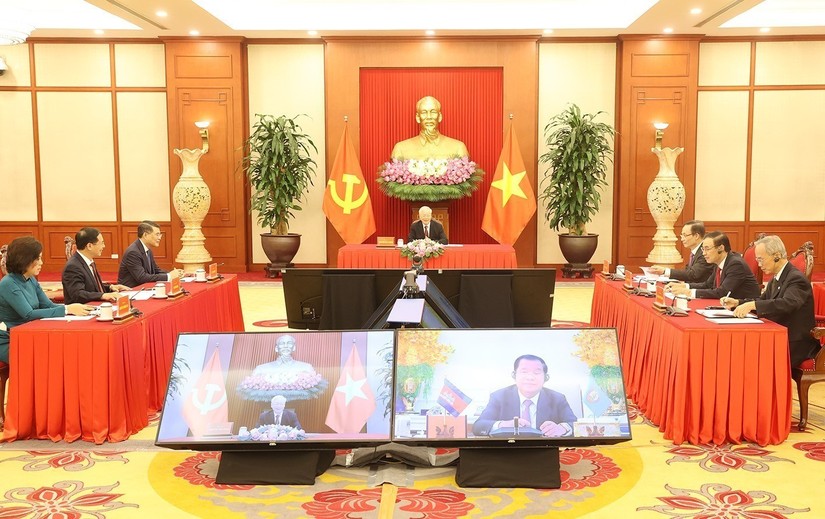 Tổng Bí thư Nguyễn Phú Trọng điện đàm với Thủ tướng Campuchia Hun Sen 