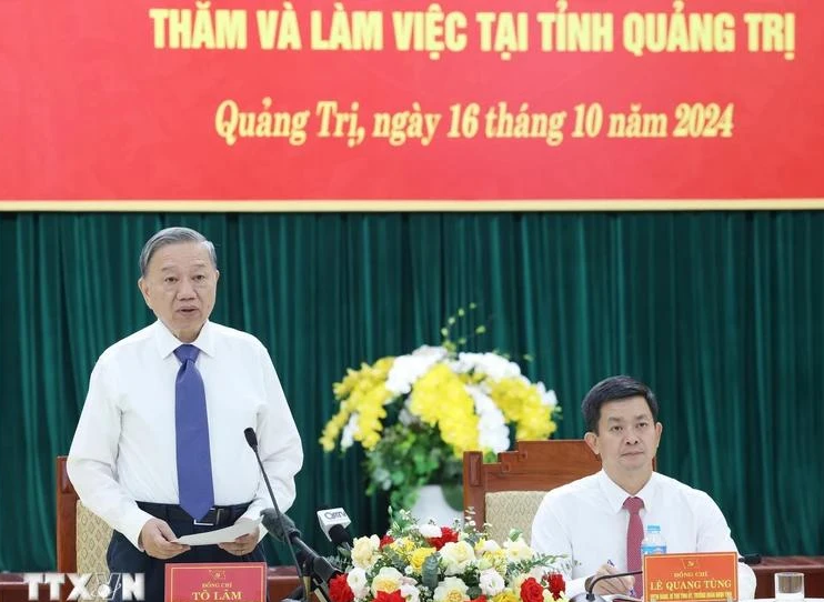 Tổng Bí thư, Chủ tịch nước Tô Lâm làm việc với Ban Thường vụ Tỉnh ủy Quảng Trị 