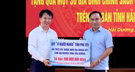 PHÚ YÊN HỖ TRỢ HẢI DƯƠNG KINH PHÍ XÂY 10 NGÔI NHÀ ĐẠI ĐOÀN KẾT