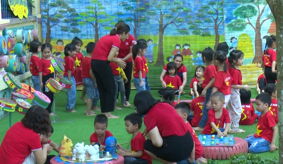 TTX: Ninh Giang xây dựng trường mầm non xanh, an toàn và thân thiện